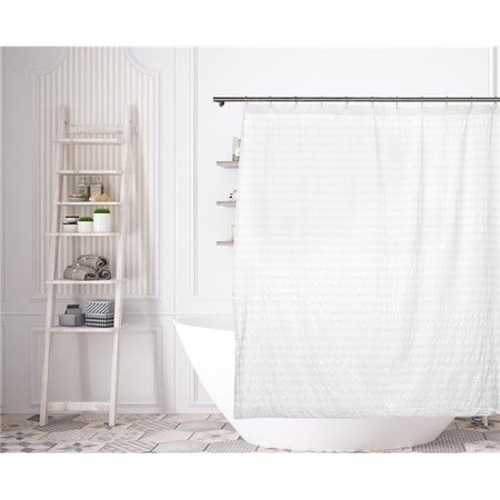 DUCK RIVER TEXTILE Kensie AALI 14582D=12 Fabric Shower Curtain Liner - Stripe Textured - 70"W x 72"L - White AALI 14582D=12